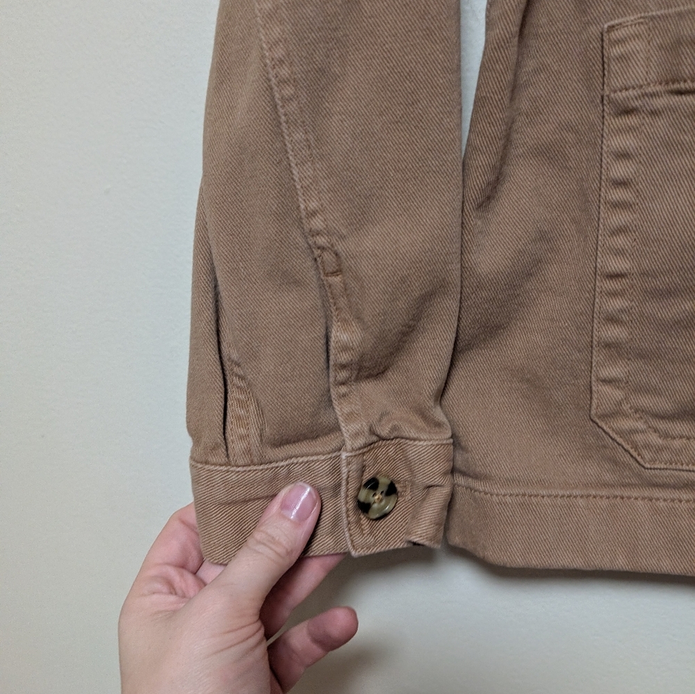 Quince Tan Utility Jacket M Cotton Stretch Chore Coat - Picture 4 of 8